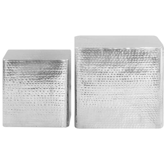 246504 vidaXL Coffee Tables 2 pcs Silver Aluminium 246504 vidaXL Coffee Tables 2 pcs Silver Aluminium