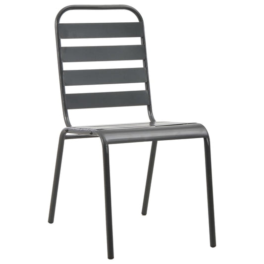 Stackable Outdoor Chairs 2 pcs Steel Grey Stackable Outdoor Chairs 2 pcs Steel Grey