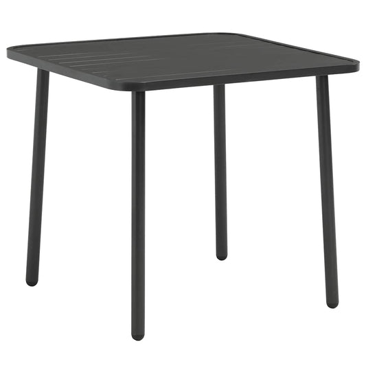 44262 vidaXL 5 Piece Outdoor Dining Set Steel Dark Grey 44262 vidaXL 5 Piece Outdoor Dining Set Steel Dark Grey