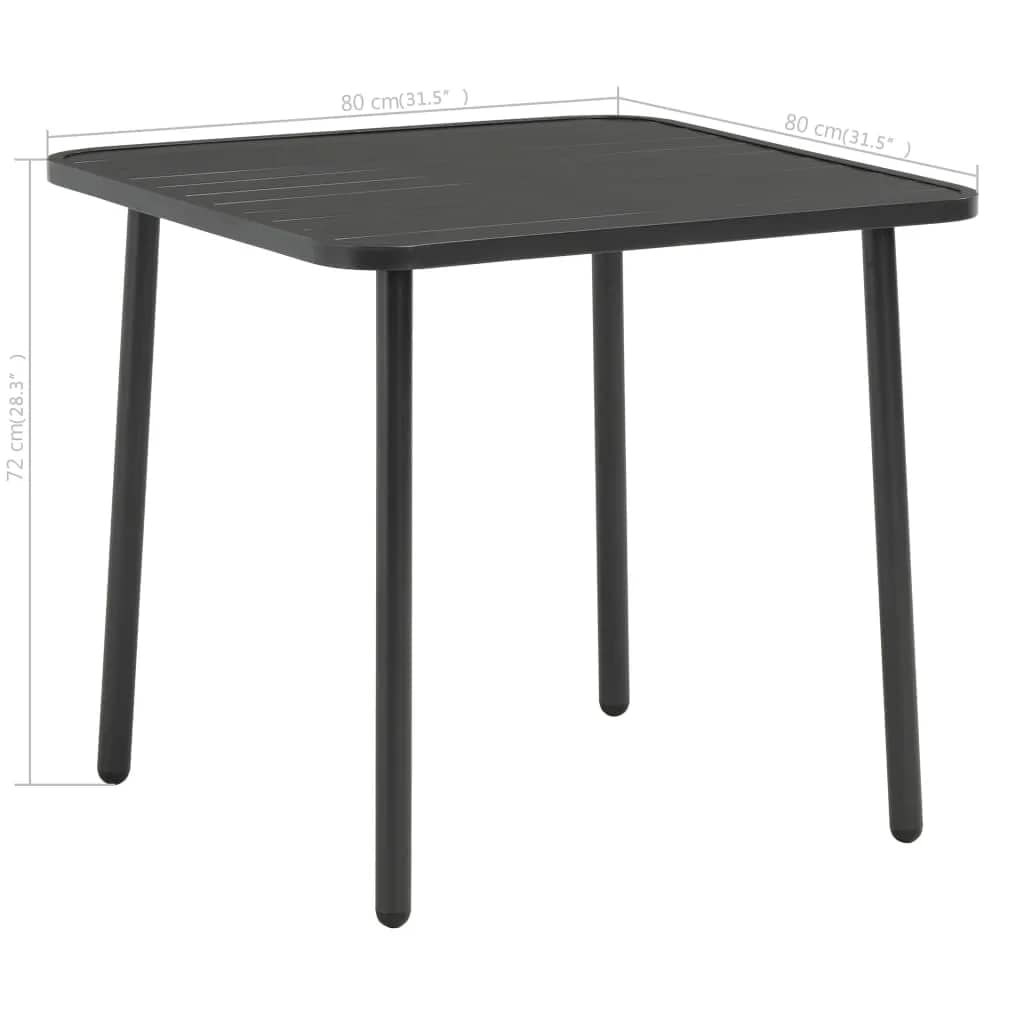 44262 vidaXL 5 Piece Outdoor Dining Set Steel Dark Grey