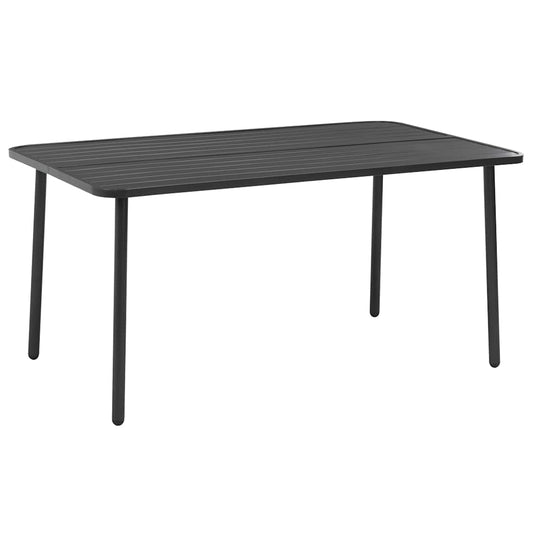 44263 vidaXL 7 Piece Outdoor Dining Set Steel Dark Grey 44263 vidaXL 7 Piece Outdoor Dining Set Steel Dark Grey