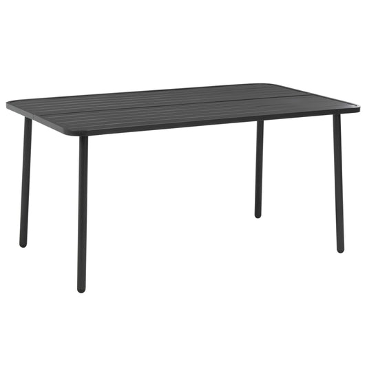7 Piece Outdoor Dining Set Steel Dark Grey 7 Piece Outdoor Dining Set Steel Dark Grey