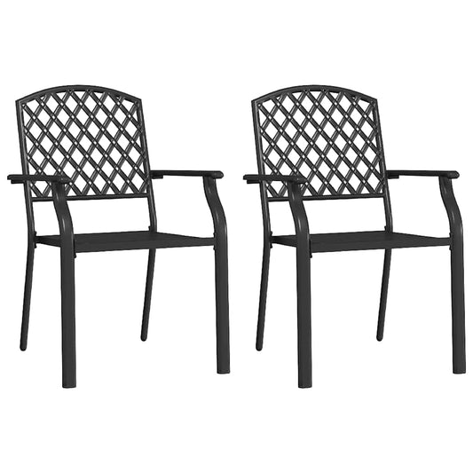 Stackable Outdoor Chairs 2 pcs Steel Anthracite Stackable Outdoor Chairs 2 pcs Steel Anthracite
