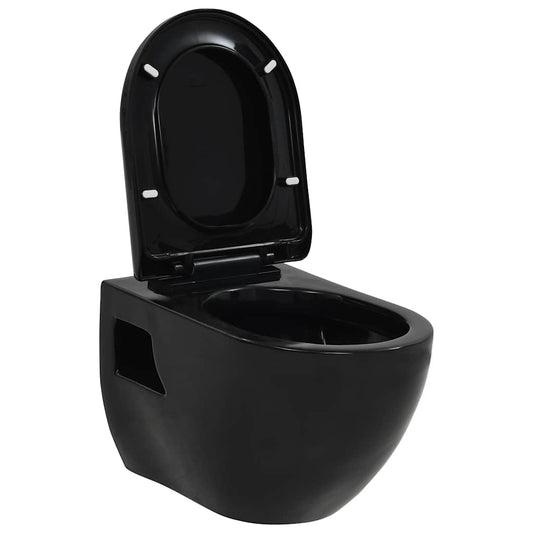 Wall-Hung Toilet Ceramic Black Wall-Hung Toilet Ceramic Black