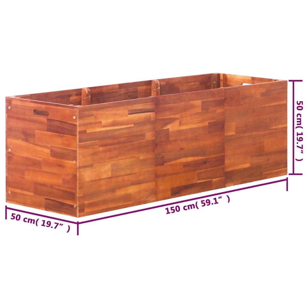 44030 vidaXL Garden Raised Bed Acacia Wood 150x50x50 cm