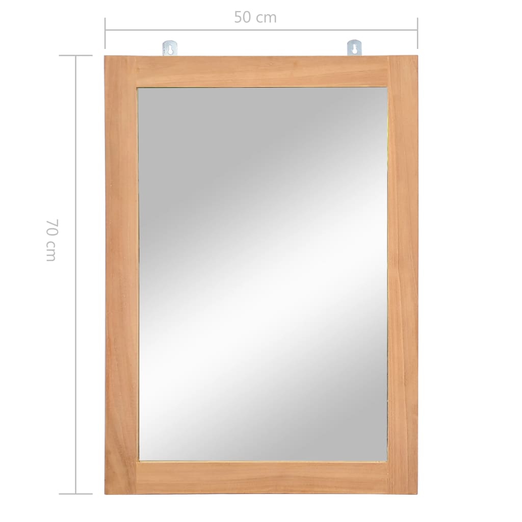 246501 vidaXL Wall Mirror Solid Teak 50x70 cm