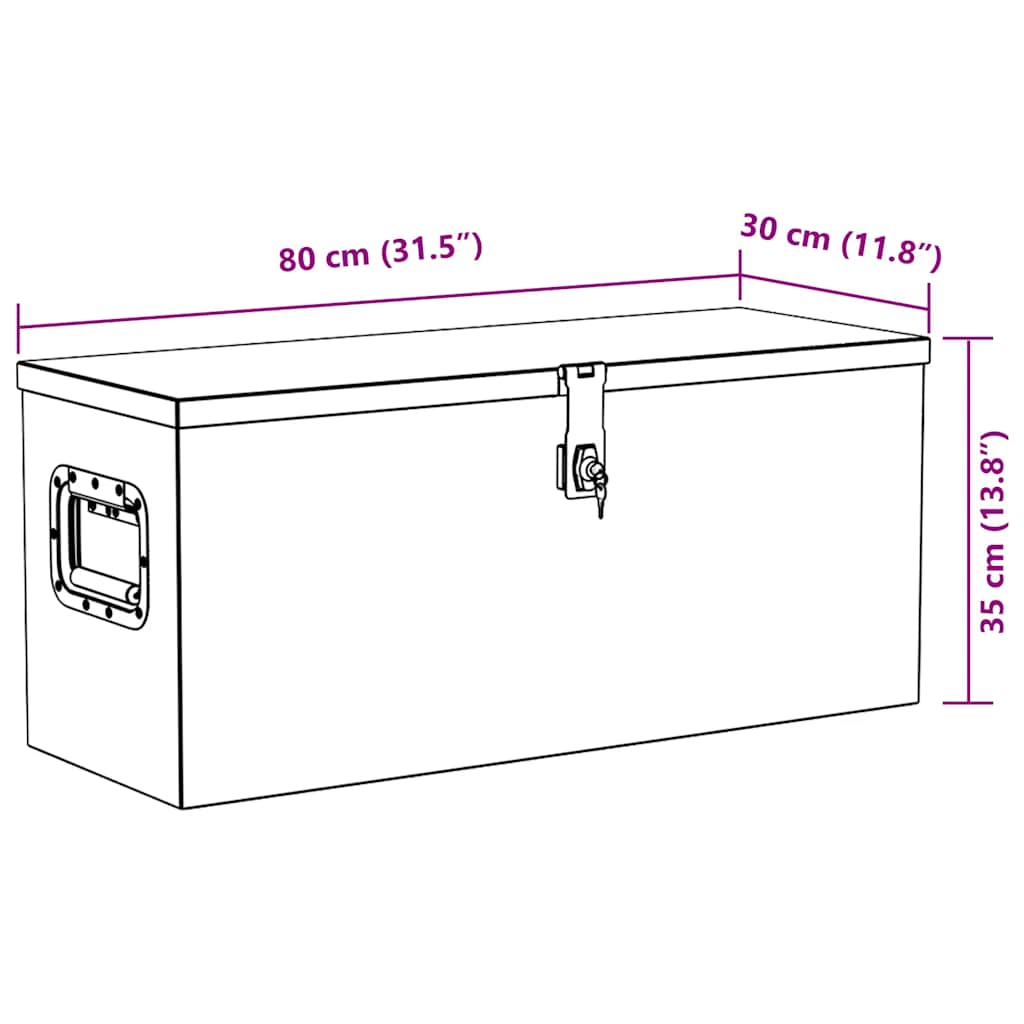 Aluminium Box 70x24x42 cm Trapezoid Silver