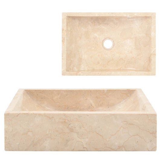 142773 vidaXL Sink 45x30x12 cm Marble High Gloss Cream 142773 vidaXL Sink 45x30x12 cm Marble High Gloss Cream