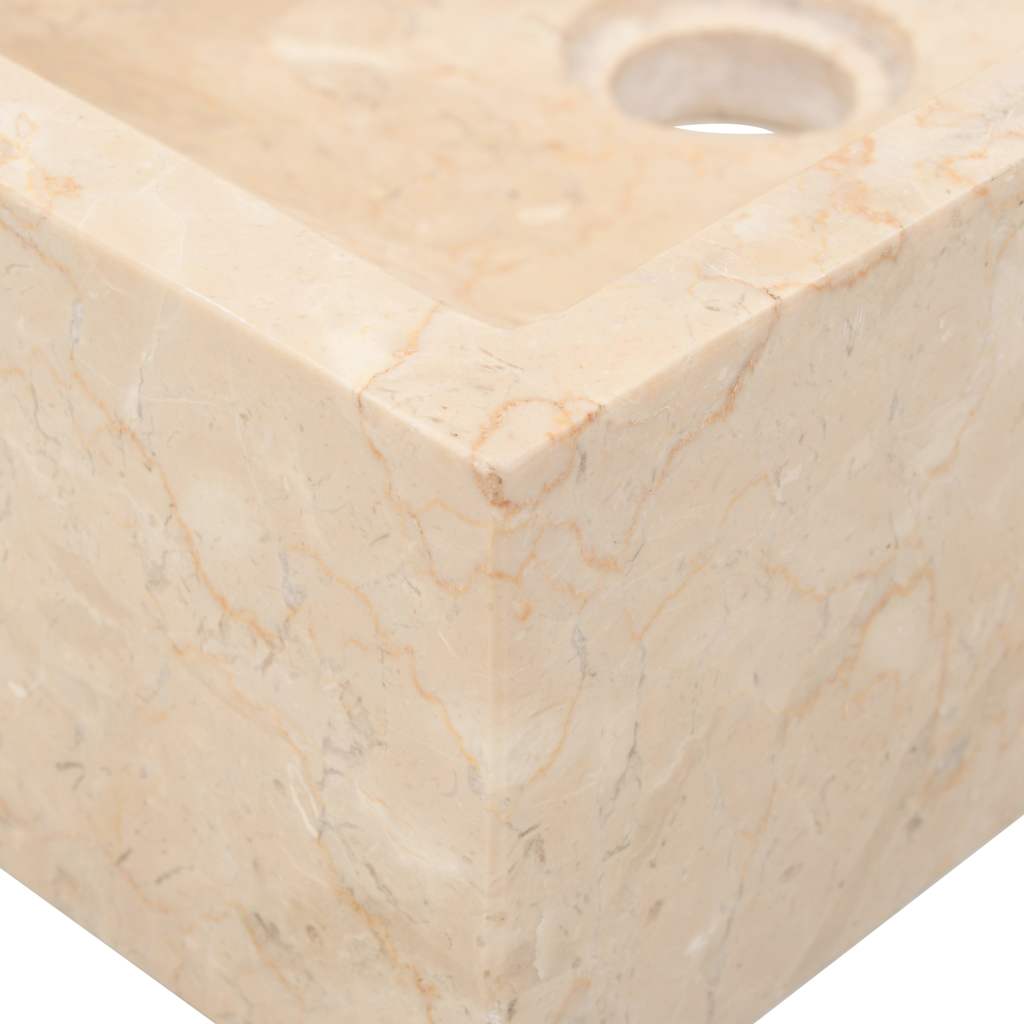 142773 vidaXL Sink 45x30x12 cm Marble High Gloss Cream