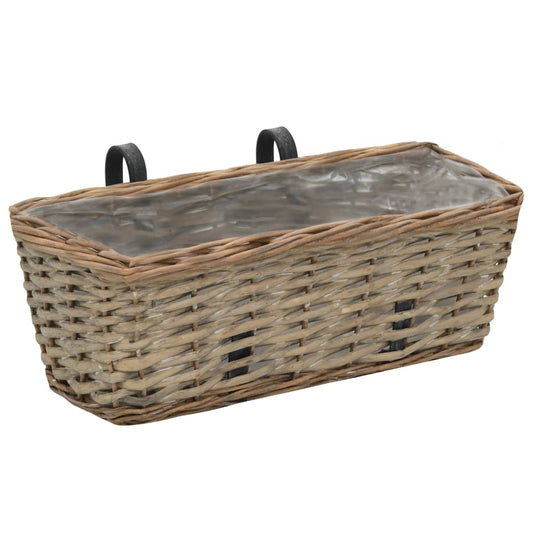 Balcony Planter 2 pcs Wicker with PE Lining 40 cm Balcony Planter 2 pcs Wicker with PE Lining 40 cm