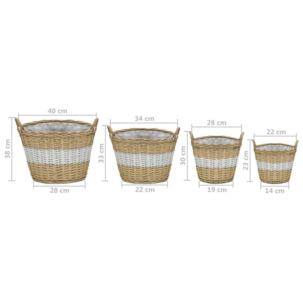 Raised Bed 4 pcs Wicker with PE Lining
