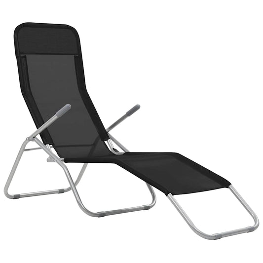 44338 vidaXL Folding Sun Loungers 2 pcs Textilene Black 44338 vidaXL Folding Sun Loungers 2 pcs Textilene Black