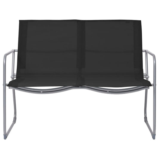 4 Piece Garden Lounge Set Fabric & Steel Black 4 Piece Garden Lounge Set Fabric & Steel Black