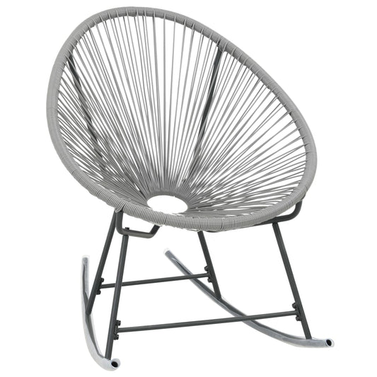 Outdoor Rocking Moon Chair Grey Poly Rattan Outdoor Rocking Moon Chair Grey Poly Rattan