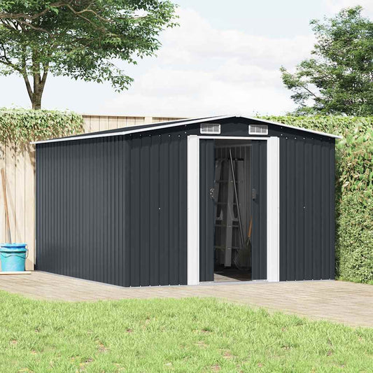 Garden Shed | Anthracite | Galvanised Steel | Large | Sliding Components Garden Shed | Anthracite | Galvanised Steel | Large | Sliding Components