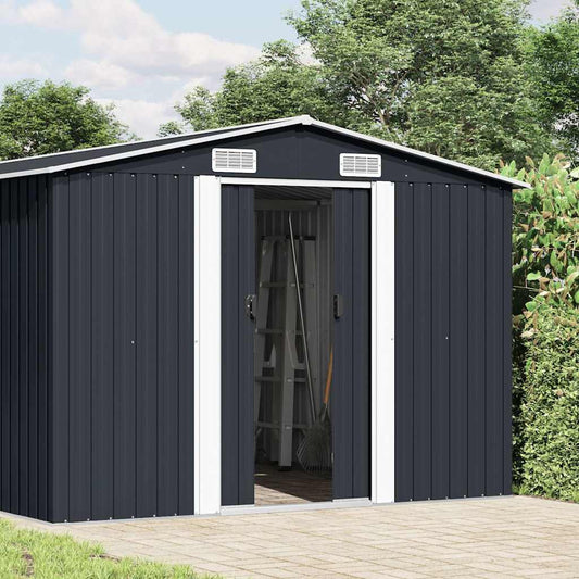 Garden Shed 257x392x181 cm Metal Anthracite Garden Shed 257x392x181 cm Metal Anthracite