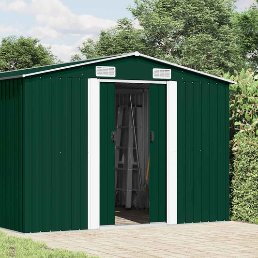 Garden Shed 257x489x181 cm Metal Green Garden Shed 257x489x181 cm Metal Green