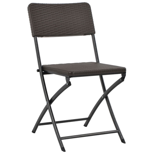 Folding Chairs 4 pcs HDPE and Steel Brown Folding Chairs 4 pcs HDPE and Steel Brown