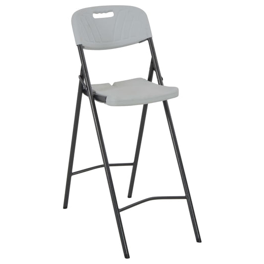 Folding Bar Chairs 2 pcs HDPE and Steel White Folding Bar Chairs 2 pcs HDPE and Steel White