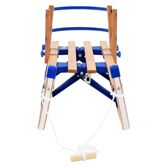 Folding Snow Sledge with Backrest Wood 119 cm Folding Snow Sledge with Backrest Wood 119 cm