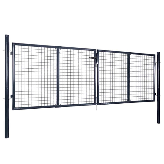 Mesh Garden Gate Galvanised Steel 300x75 cm Grey Mesh Garden Gate Galvanised Steel 300x75 cm Grey