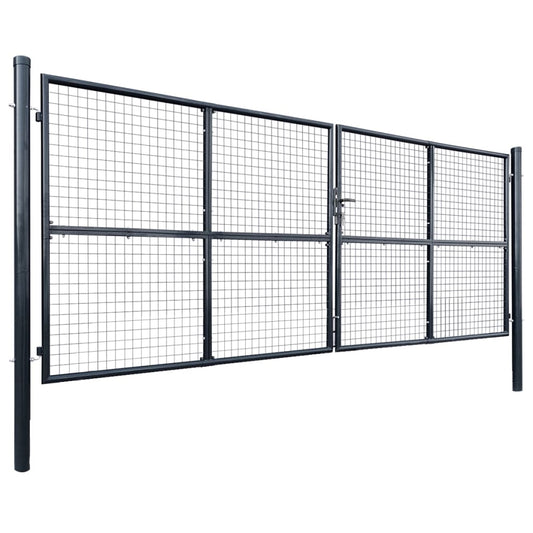 Mesh Garden Gate Galvanised Steel 400x150 cm Grey Mesh Garden Gate Galvanised Steel 400x150 cm Grey