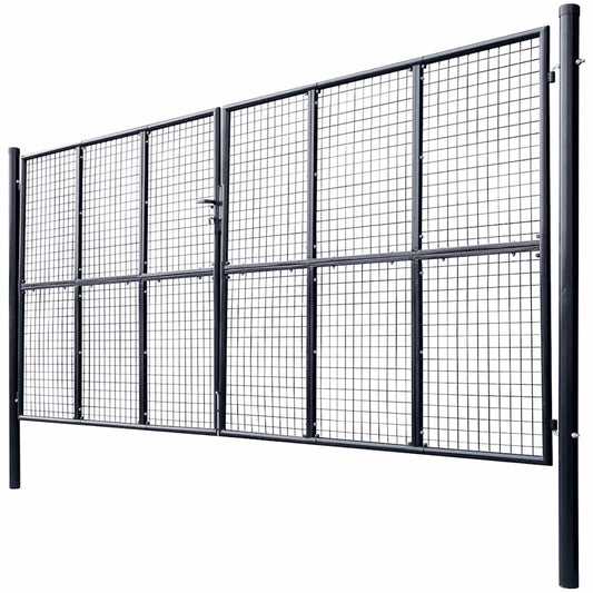 Mesh Garden Gate Galvanised Steel 400x200 cm Grey Mesh Garden Gate Galvanised Steel 400x200 cm Grey