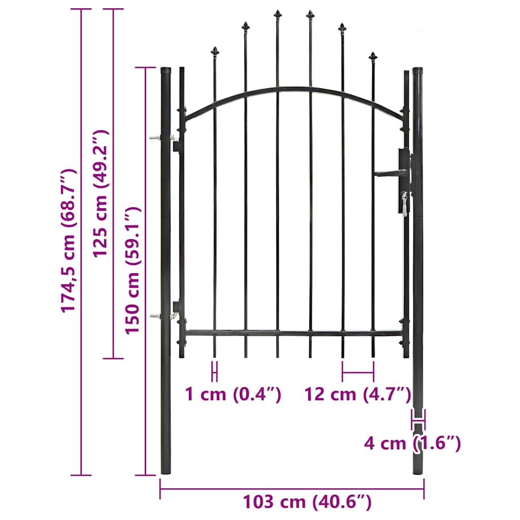 Garden Gate Woerden Steel 1x1.25 m Black