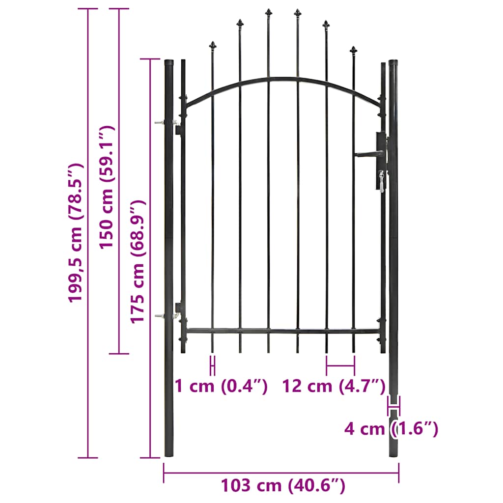Garden Gate Woerden Steel 1x1.5 m Black