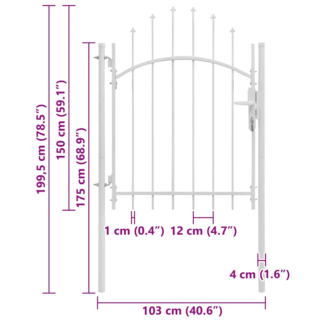 Garden Gate Woerden Steel 1x1.5 m White