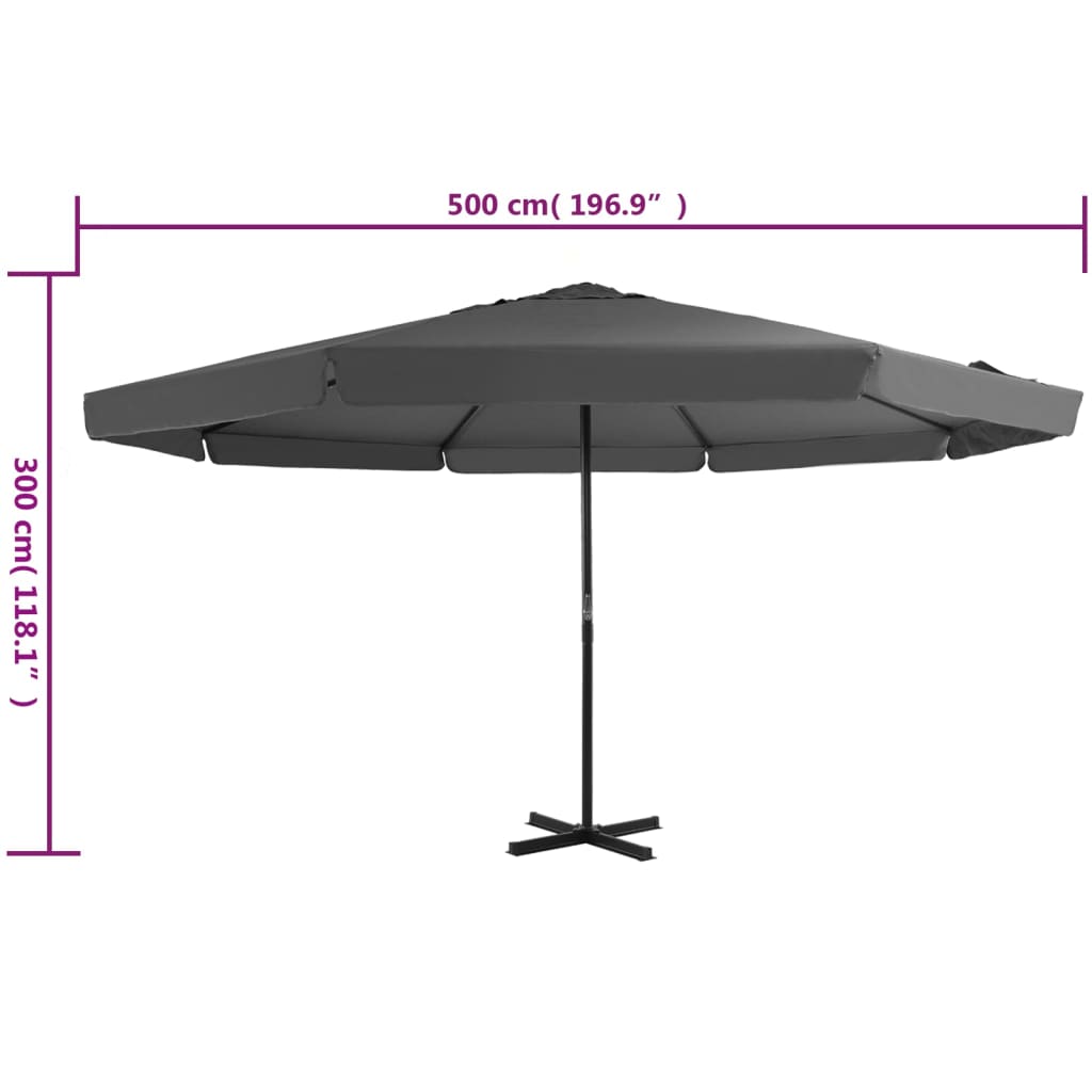 Garden Parasol | Anthracite | Polyester | Large | Foldable