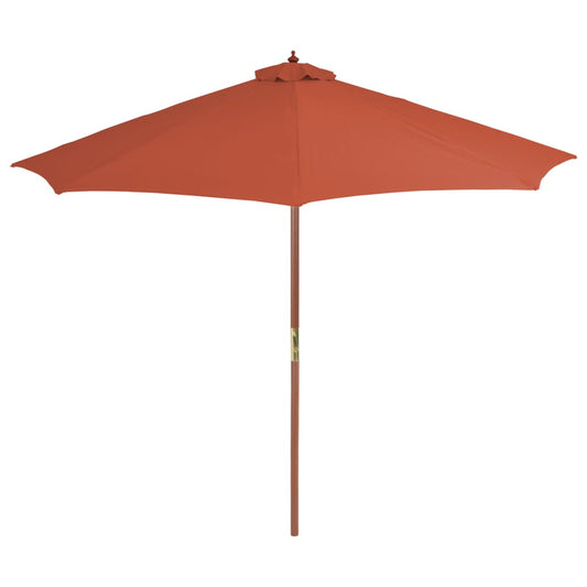Garden Parasol with Wooden Pole 300 cm Terracotta Garden Parasol with Wooden Pole 300 cm Terracotta