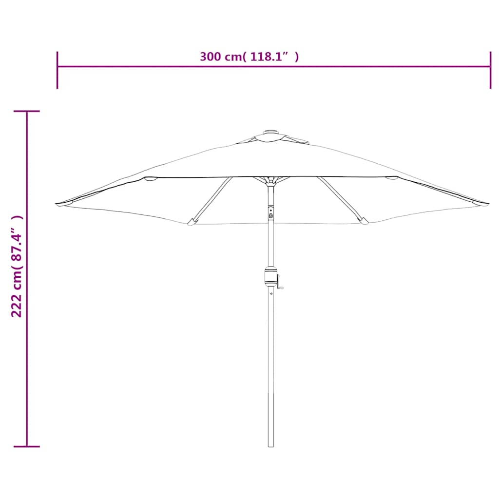 Outdoor Parasol with Metal Pole 300 cm Taupe
