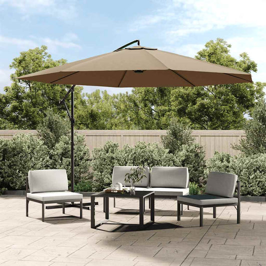 Cantilever Garden Parasol with Aluminium Pole 350 cm Taupe Cantilever Garden Parasol with Aluminium Pole 350 cm Taupe