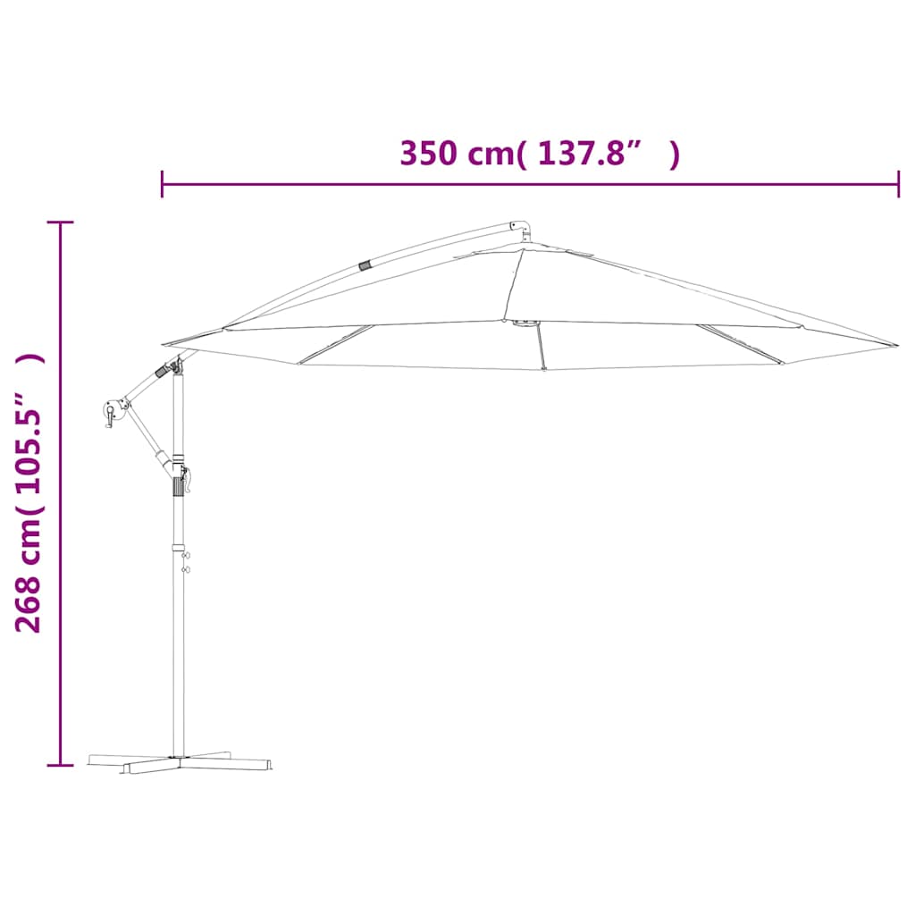 Cantilever Garden Parasol with Aluminium Pole 350 cm Bordeaux Red