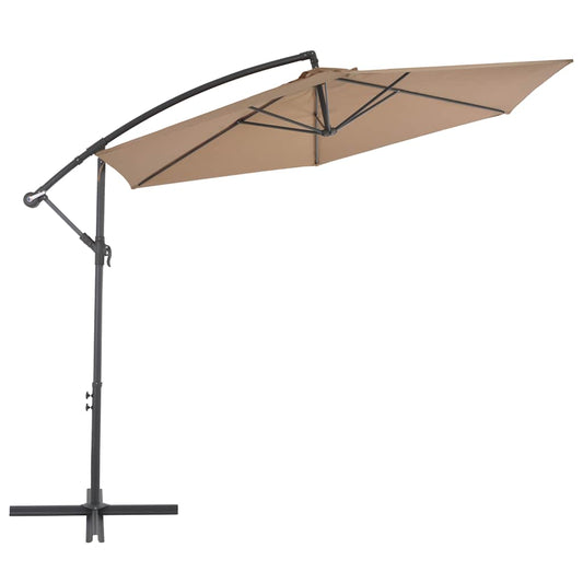 Cantilever Garden Parasol with Aluminium Pole 300 cm Taupe Cantilever Garden Parasol with Aluminium Pole 300 cm Taupe