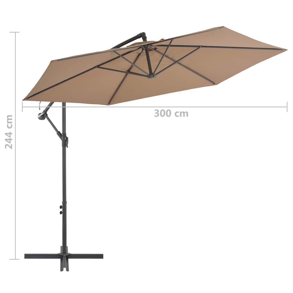 Cantilever Garden Parasol with Aluminium Pole 300 cm Taupe