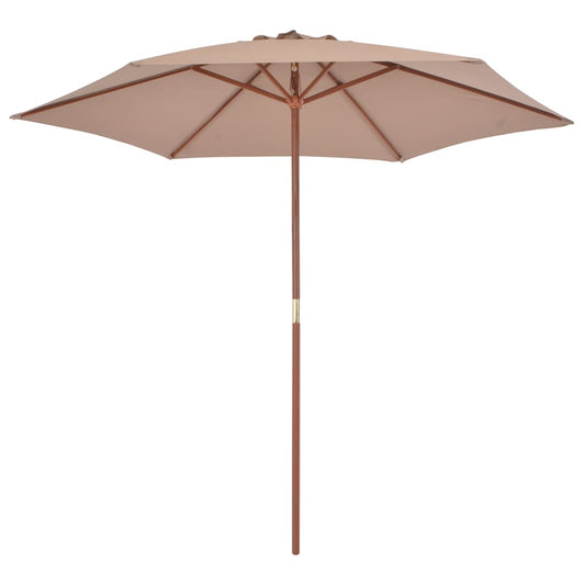 Garden Parasol with Wooden Pole 270 cm Taupe Garden Parasol with Wooden Pole 270 cm Taupe
