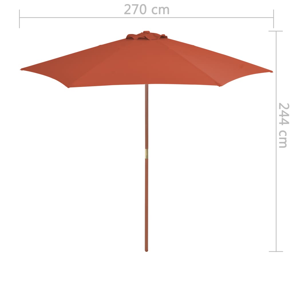 Garden Parasol | Terracotta | Laminated bamboo and hardwood, polyester