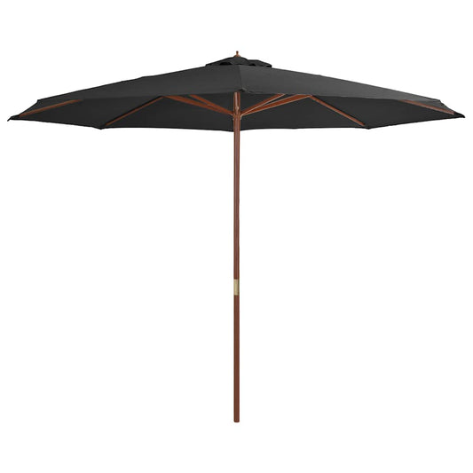 Garden Parasol with Wooden Pole 350 cm Anthracite Garden Parasol with Wooden Pole 350 cm Anthracite