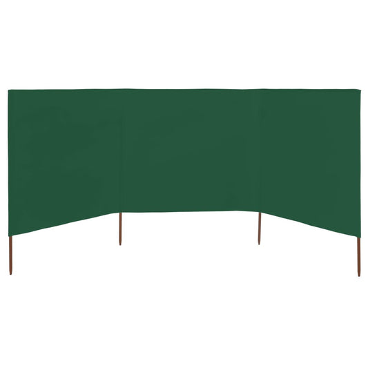 3-panel Wind Screen Fabric 400x120 cm Green 3-panel Wind Screen Fabric 400x120 cm Green