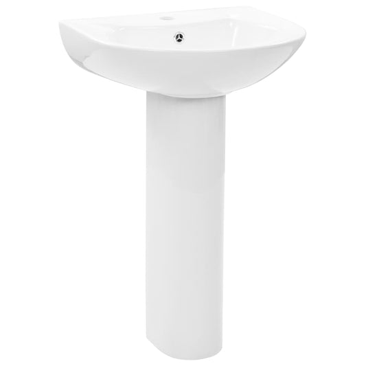 Freestanding Basin with Pedestal Ceramic White 520x440x190 mm Freestanding Basin with Pedestal Ceramic White 520x440x190 mm