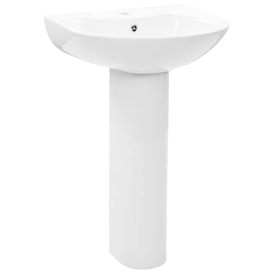 142999 vidaXL Freestanding Basin with Pedestal Ceramic White 520x440x190 mm 142999 vidaXL Freestanding Basin with Pedestal Ceramic White 520x440x190 mm