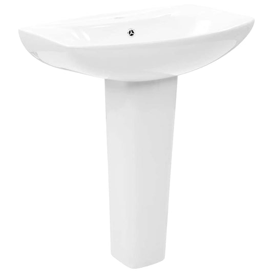 143001 vidaXL Freestanding Basin with Pedestal Ceramic White 650x520x200 mm 143001 vidaXL Freestanding Basin with Pedestal Ceramic White 650x520x200 mm