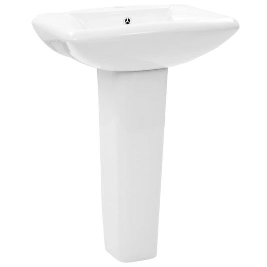 143003 vidaXL Freestanding Basin with Pedestal Ceramic White 580x470x200 mm 143003 vidaXL Freestanding Basin with Pedestal Ceramic White 580x470x200 mm