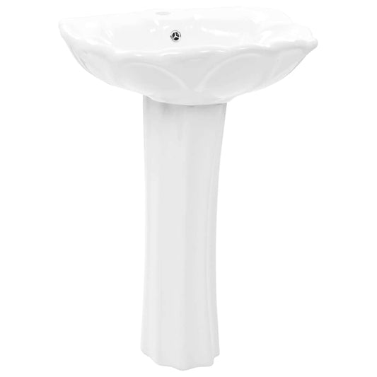 143005 vidaXL Freestanding Basin with Pedestal Ceramic White 580x510x200 mm 143005 vidaXL Freestanding Basin with Pedestal Ceramic White 580x510x200 mm