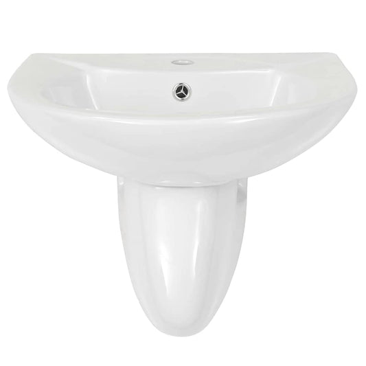 Basin White 52 x 45 x 49 cm Glazed Ceramic Basin White 52 x 45 x 49 cm Glazed Ceramic