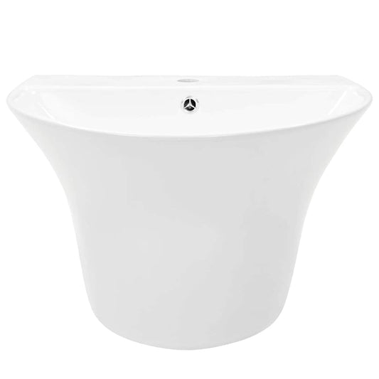 Basin White 56 x 48 x 42 cm Glazed Ceramic Basin White 56 x 48 x 42 cm Glazed Ceramic