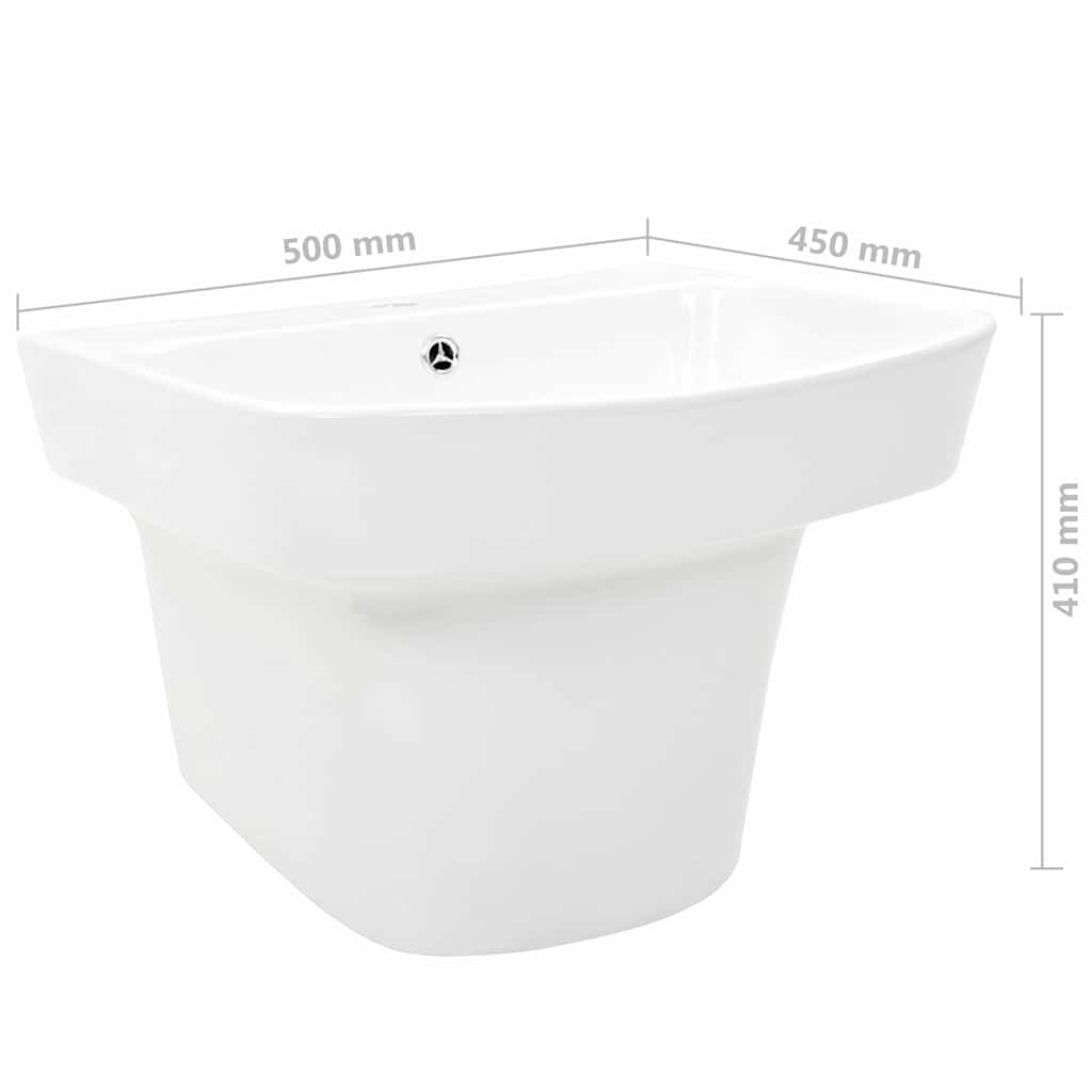 Basin White 50 x 45 x 41 cm Glazed Ceramic