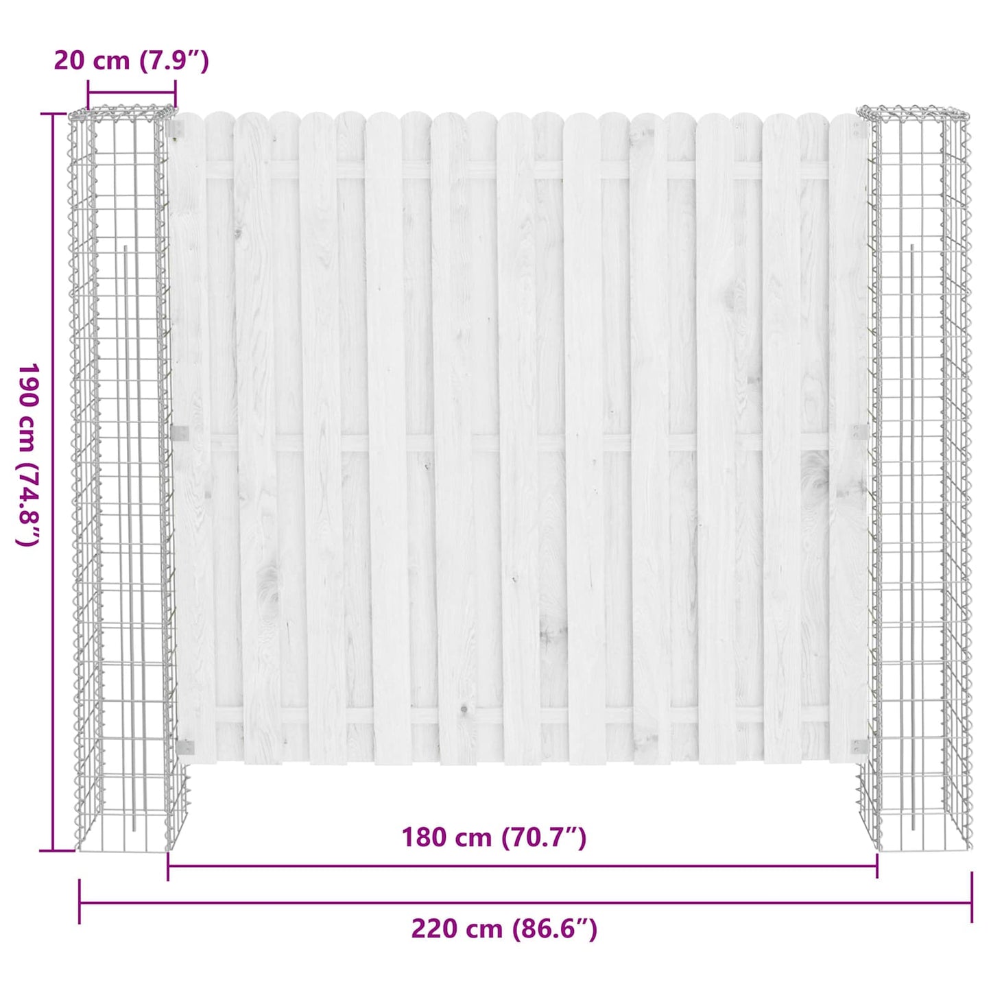 Fence Post 2 pcs 20 x 20 x 190 cm Metal Silver